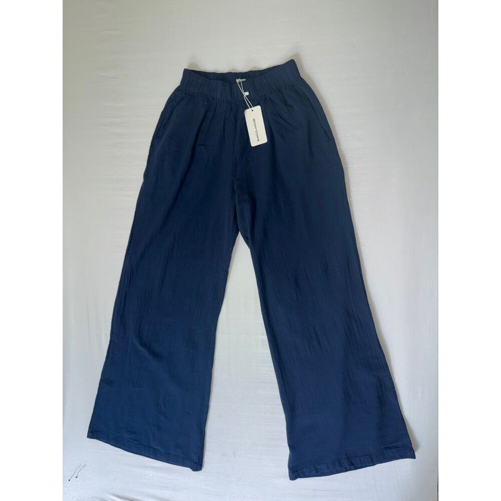 NWT Blanco by Nature Navy Wide Leg Cotton Pants | Size Small